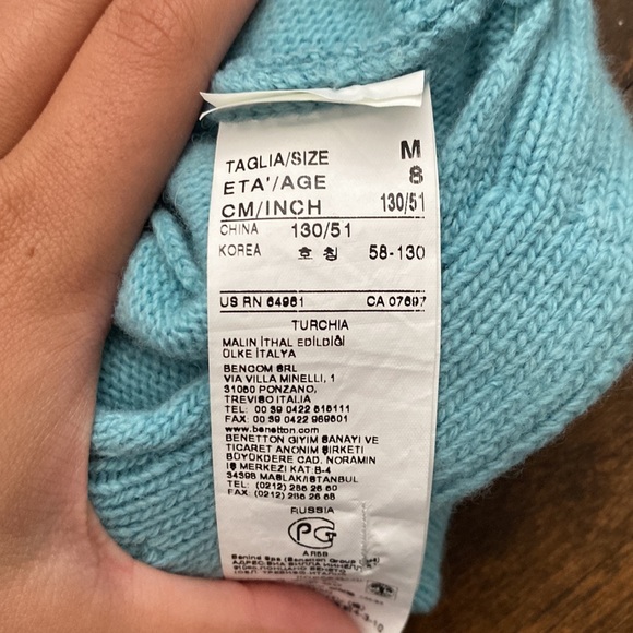 Benetton Girls Blue Cardigan with Butterfly - Picture 7 of 8